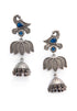 Oxidised Peacock Style Jhumka Earrings 20g